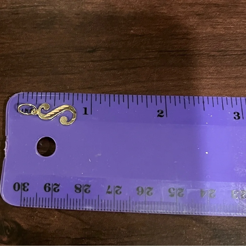 14K yellow Gold initial R Pendant all letters available in all letters